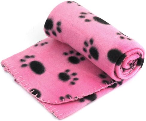Pet Dog Cat Puppy Kitten Soft Blanket Doggy Warm Bed Mat Paw Print Cushion (Pink) in Saudi Arabia