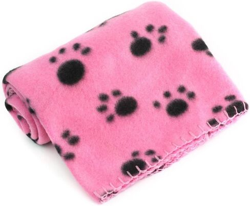 Pet Dog Cat Puppy Kitten Soft Blanket Doggy Warm Bed Mat Paw Print Cushion (Pink) in Saudi Arabia