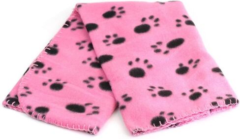 Pet Dog Cat Puppy Kitten Soft Blanket Doggy Warm Bed Mat Paw Print Cushion (Pink) in Saudi Arabia