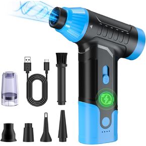 Electric Compressed Air Duster - Electric Air Duster for PC Air Blower for Cleaning Computer Rechargeable Mini Blower 110000 RPM Cordless Electric Duster Keyboard Vacuum
