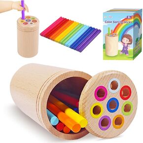 Montessori Toys for 1+ Year Old, Toddler 18 Month Old Toys Color Sorting Preschool Learning Activities, Fine Motor Skills Sensory Toys for Toddlers 1-3, 1 2 3 Year Old Girl Boy Baby Gifts