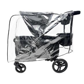 SASHA'S Rain and Wind Cover for Baby Trend Expedition Stroller Wagon/Wagon Plus, Clear Design, Maximum Coverage (Stroller not Included) Made in USA