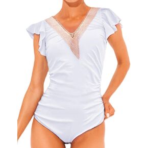 One Piece Swim Suits for Women 2024 Modest Tummy Control Full Coverage Swimsuits for Women One Piece Bathing Suits