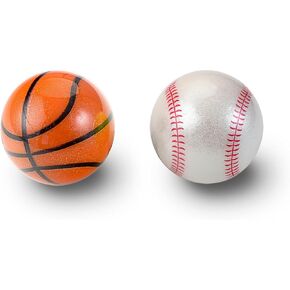 Perixx PERIPRO-303X2J 1.34 inches Sports Trackball 2 pcs Pack for trackball Mouse - Basketball and Baseball Design - Compatible for M570, M575, PERIMICE-517/520/717/720, and Others