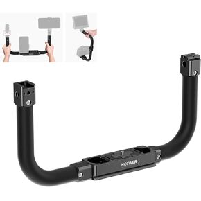 NEEWER Phone Stabilizer Camera Rig, Handheld Metal Phone Tripod Mount with Cold Shoes, Arca Type Base & U Shaped Handles for Mobile Video Recording & Compact Mirrorless Camera, CA106