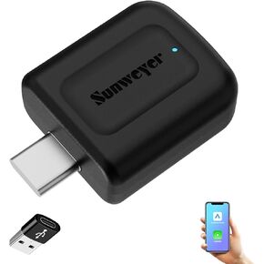 2024 Latest Wireless CarPlay & Android Auto Dongle 2 in 1 Auto Connect Box,USB Type-C Port,Supports Online Updates Wired to Wireless Adapter