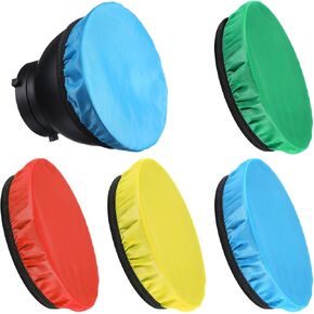 4 Pieces Light Diffuser, 7inch/18cm Ring Light Diffuser Standard Cloth Diffuser Lamp Socks Diffuser Lamp Cover Light Reflectors for Photography Studio Strobe Reflector (4 Colors)