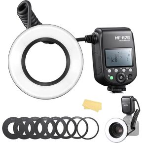 Godox MF R76 Micro Ring Flash 76Ws CCT 5000K 660 Full-Power Flashes Recycle Time 0.1-1.5S for Canon Nikon Sony Fuji Olympus Panasonic DSLR Cameras