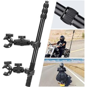 Motorcycle Camera Mount Kit for Insta360 X4, X3, X2, RS & GoPro - 63" Aluminum Alloy Invisible Selfie Stick with Metal Knobs, Perfect for Cycling Video Recording & Vlogging