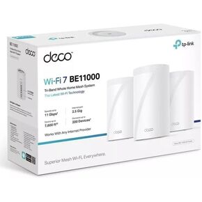 TP-Link - Deco BE11000 Multi-Gig Whole Home Mesh Wi-Fi 7 System (3-Pack) - White