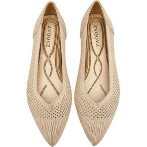 Ballet Flats Shoes for Women Knit Mesh Flats Shoes Womens Dressy Comfortable Pointed Toe Washable Slip On Flat