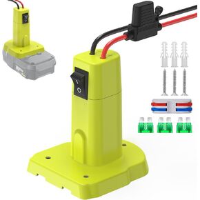 1 Pack Power Wheel Adapter for Ryobi 18V Battery, Upgraded Battery Converter Kit with Switch, Fuse & Wire Terminals, 12 AWG Wire, Power Connector for DIY RC Car Toys Robotics
