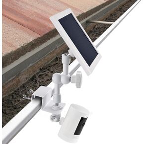 2-in-1 Gutter Mount for Ring Solar Panel, Stick Up Cam Battery, Spotlight Cam Battery and Spotlight Cam Battery Plus/Pro, Perfect Angle to Get Adequate Sunlight for Your Ring Solar Panel - White