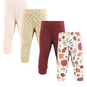 Hudson Baby Unisex Baby Thermal Tapered Ankle Pants 4pk, Acorn Botanical