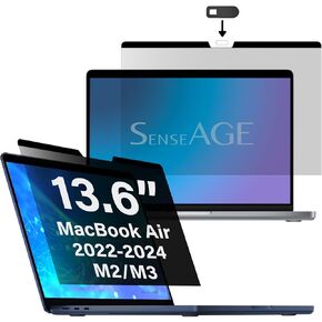 SenseAGE Magnetic Privacy Screen Protector for MacBook Air 15.3" (2023) with Webcam Cover Slider -, Anti-Glare, Anti-Blue Light, Easy Install, Compatible with MacBook Air 15.3" (A2941 M2, A3113 M3)