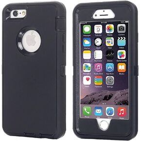 iPhone 6 Case, iPhone 6S Case [HEAVY DUTY] AICase® Built-in Screen Protector Tough 3 in 1 Rugged Shorkproof Cover for Apple iPhone 6/6S (Black)