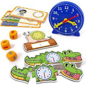 Toddler Learning Clock, Telling Time Teaching Clock for Kids, Math Manipulatives, Math Puzzle Games, Kindergarten Educational Sensory Toys, Preschool Learning Activities, Homeschool Supplies