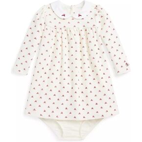 POLO RALPH LAUREN baby-girls Reindeer-print Velour Dress & Bloomer (Infant)