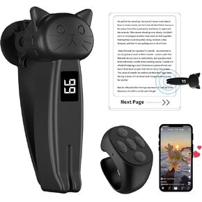 Remote Control Page Turner for Kindle Paperwhite Oasis Kobo Accessories Reading Novels & eReaders Camera with Video Recording Remote Triggers Page Turner Clicker for iPad Android Tablets (Black)