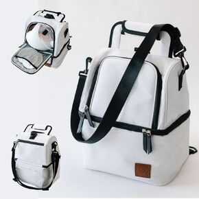 Breast Milk Cooler Travel Bag - Leak-Proof Wearable Breast Pump Bag Keeps Milk Cool for 12 Hrs - Polyester Breast Milk Bags w/ Multiple Compartments - Bottle Cooler Bag for Breast Pumps & More