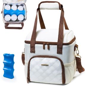 Breastmilk Cooler Bag with Ice Pack for 4 Mam Bottles Cooler Bag - See-through Breast Pump Bag for Baby Bottles 4oz-9oz- Breastmilk Storage Bag - Bottle Cooler Bag for Daycare,Insulated Bottle Bag