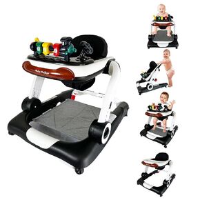 Music and Lights Baby Walker with Wheels,6-in-1 Baby Walkers Activity Center for Boys and Girls 7-18 Months, Music Bouncer,Removable Footrest,Feeding Tray Walker Adjustable Toddler Infant