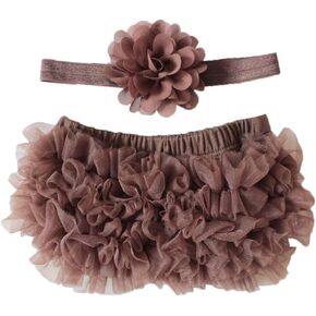 17 colors 2pcs Newborn Girls Chiffon Bloomer & Headband Set Newborn Photo Prop Baby Girl Cake Smash Outfit