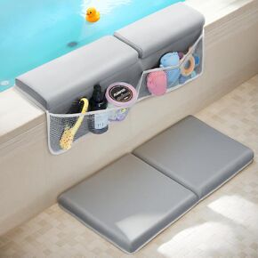 Bath Kneeler and Elbow Rest Pad Set, Ultra Thick Kneeling Pad and Elbow Support for Kneel & Arm Support, Quick Dry Material Bathtub Kneeling Mat with Toy Organizer in Kuwait