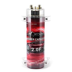 2 Capacitor Car Audio Power Capacitor Car Audio Amplifier Voltage Regulator Red LED 10‑16V DC Modified Auto Parts Automatic Shutdown
