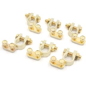 uxcell 6 Pcs Angle Type Vehicle Battery Cable Terminal Connector Holder Post Clamp Clip