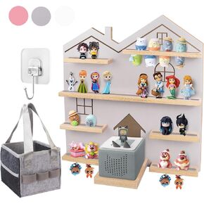XL Tonie Shelf House for Toniebox - Toniebox Storage for All Your Tonie Accessories, toniebox Characters and toniebox Figures, Display Amiibo Collection, Display Dolls(Grey)