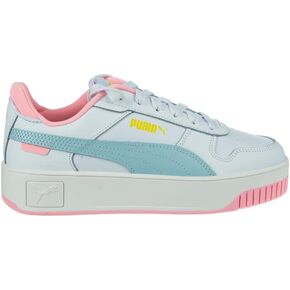 PUMA Women's Carina Street Sneaker, White-Frosted Dew-Fluro Yellow PES, 6