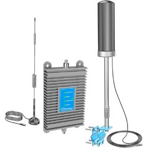 Car Cell Phone Signal Booster for All U.S. Carriers, Boosts 5G, 4G LTE, Band 2/4/5/12/13/17/25/26/30/66/71 Cell Signal Booster, Outdoor & Indoor Omni-Directional Antenna Kits for Vehicle, Truck, RV