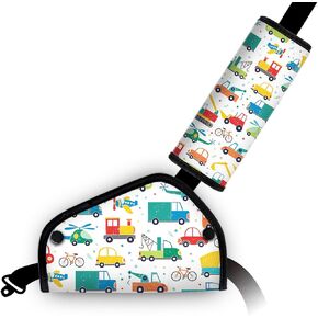 Comfy and Soft Kids' Seat Belt Adjuster and Cover Pad, Kids' Seatbelt Cushion, Seat Belt Holder for Kids, Car Seat Strap Covers, Anti-Strangulation Neck Protection, Wild Flower
