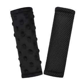 Baby Car Seat Strap Pads, Car Seat Strap Shoulder Covers for Baby Infant Toddler, Double-Sided Car Seat Belt Covers for Stroller/Pushchair/Baby Swing, Soft Flannel & Mesh, Black