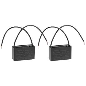 uxcell Ceiling Fan Capacitor CBB61 8uF 250V AC 2 Wires Metallized Polypropylene Film Capacitor 47x29x18mm for Electric Fan Pump Motor Generator 2Pcs