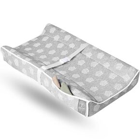 Premium Baby Changing Pad with Pockets - Breathable, Thick & Soft Cover with Waterproof Inner Cover, Changing Table Topper, Changing Pad for Dresser, J&Joo