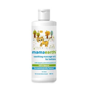 Mamaearth Soothing Massage Oil for Babies | Long Lasting Moisturization with Sesame, Almond & Jojoba Oil | Nourishes & Keeps Skin Soft & Supple | Gentle & Baby Safe | 6.76 Fl Oz/200ml