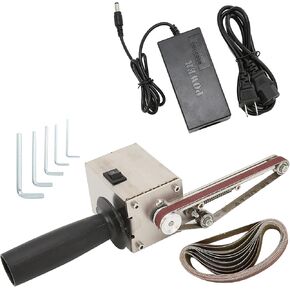 Mini Belt Sander Electric Bench Grinder Sanding Machine DIY Handheld Angle Grinder Kit 0.4 x 13in Abrasive Belt AC 110‑240V for Polishing Wood Acrylic Metal(US Plug 795 (150W)) ﻿
