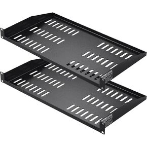 VEVOR 2PCS 1U Server Rack Shelf, Universal Vented Rack Mount Cantilever Tray for 19 inch Network Equipment Rack & Cabinet, 10" Deep Rack Mount Shelf, Weight Capacity 50 lbs Wall Mount Rack Shelf