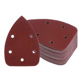 50pcs Mouse Sander Detail Sandpaper - [2500 Grit, 3.5" x 5.5"] Triangle Hook and Loop Assorted Sanding Pads Sheet for Wood Furniture Polishing Use | 5 Hole, Aluminum Oxide