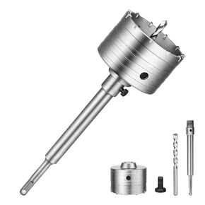 KesaPlan 3-1/2"(90mm) Concrete Hole Saw Kit, Tungsten Carbide Drill Hole Cutter Set with 220mm SDS Plus Shank Connecting Rod 110mm Center Positioning Drill Bits for Brick Concrete Stone Cement Wall