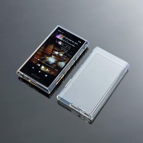 Soft Clear TPU Protective Shell Skin Case Cover for Sony Walkman NW-A300 Series NW-A306 NW-A307 (Clear Black case and Glass)