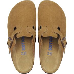 Clogs for Women Men, Mules with Arch Support and Adjustable Buckle, Suede Leather Cork Footbed Potato Shoes