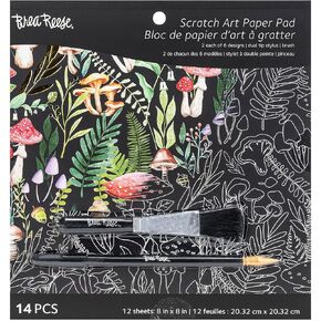 Scratch Art Paper Pad, Black, Metallic Gold