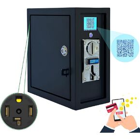Sintron ST-005 220V LCD Coin & Mobile Payment for Apple Paypal الذي يعمل بصندوق الطاقة للتحكم في المؤقت مع NEMA 14-30R 4 Prong لآلة البيع، وكراسي التدليك، وملمعات الأحذية، والغسالات، والمجفف