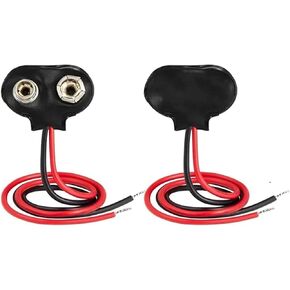 9V Battery Clip 9 V Battery Connector Used in Student Experiment or Other Equipment with 9V Battery (T-Type 2 PCS Battery Clip)