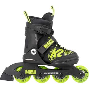 K2 Youth Raider Adjustable Inline Skates- Black_Lime / 1-5