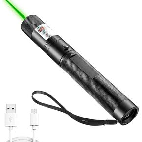 Long Range Green Pointer Beam with USB Charging, Presentation Remotes for Indoor Meetings, Presentation, Flashlight for Camping Hiking Outdoor
