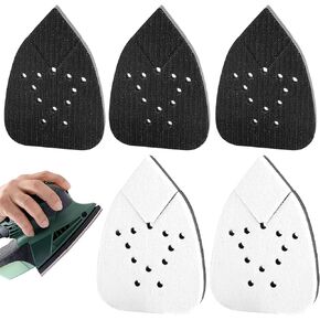5pcs Detail Sanding Interface Pad Hook And Loop, 12 Holes Sponge Triangle Sander Replacement, Sandpaper Backing Pad for Grind Evenly Accessories